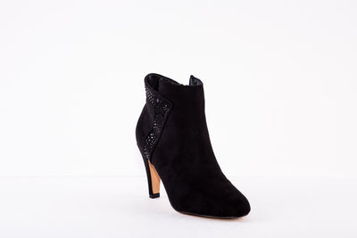 LOTUS - EMMA B HIGH HEEL FASHION ANKLE BOOT - BLACK SUEDE