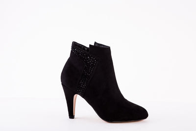LOTUS - EMMA B HIGH HEEL FASHION ANKLE BOOT - BLACK SUEDE