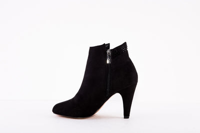 LOTUS - EMMA B HIGH HEEL FASHION ANKLE BOOT - BLACK SUEDE