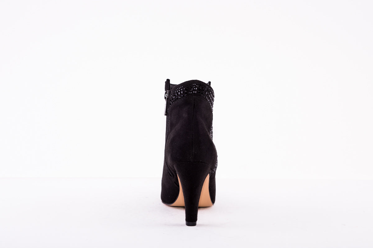 LOTUS - EMMA B HIGH HEEL FASHION ANKLE BOOT - BLACK SUEDE