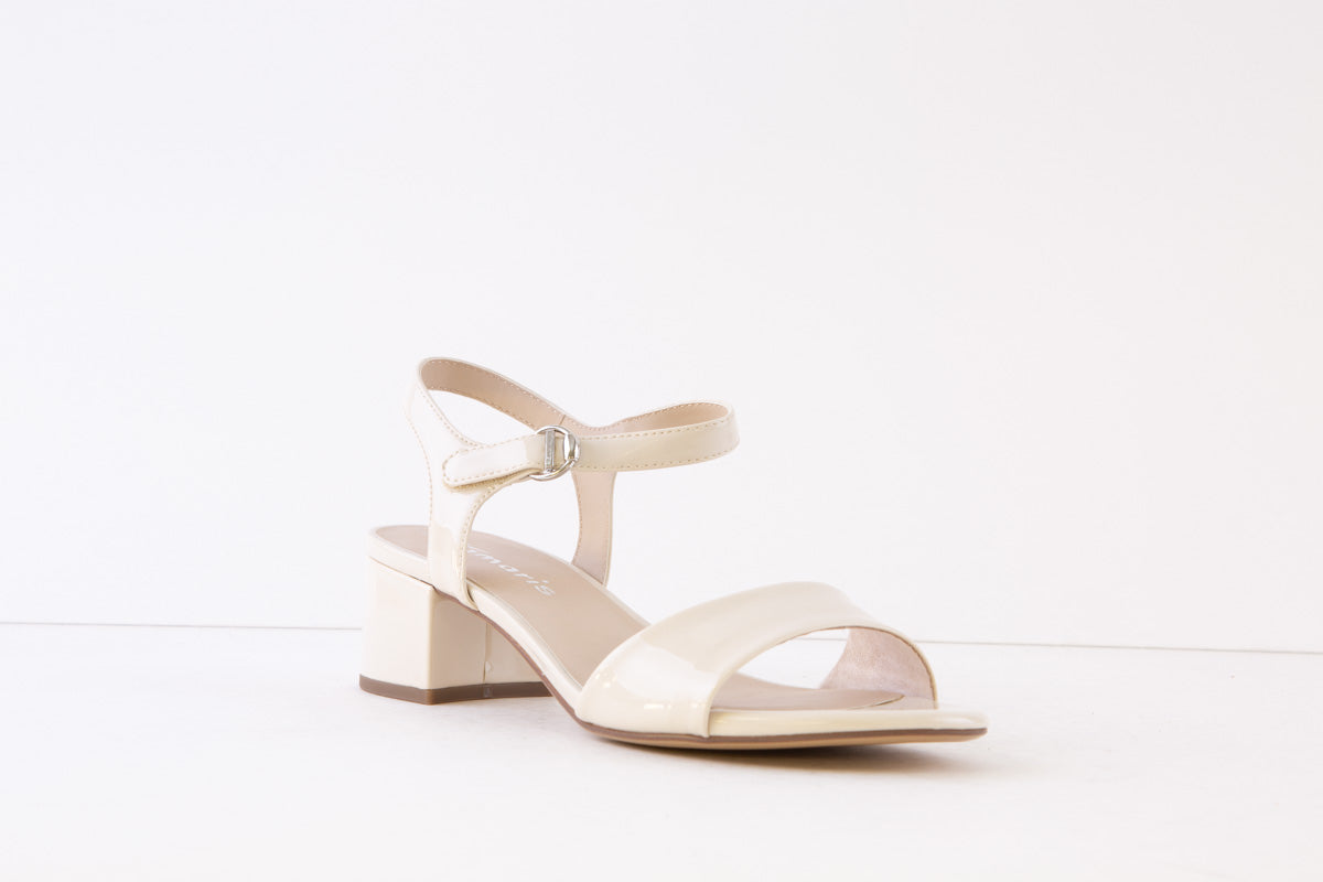 TAMARIS - 28249-432 LOW BLOCK HEEL SANDAL - CREAM