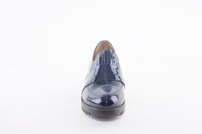 WONDERS - C-3381 SLIP-ON WEDGE SHOE - NAVY PATENT