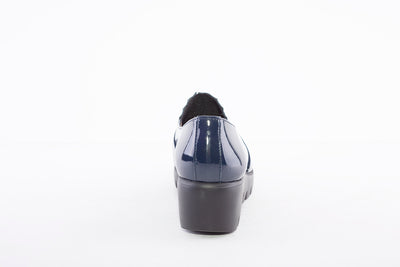 WONDERS - C-3381 SLIP-ON WEDGE SHOE - NAVY PATENT