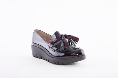 WONDERS - C-33174 SLIP-ON WEDGE SHOE - BLACK