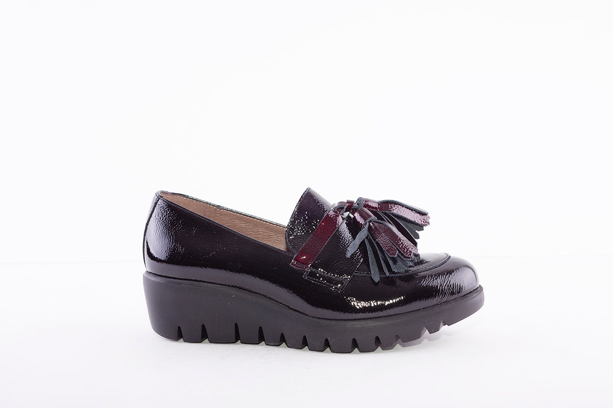 WONDERS - C-33174 SLIP-ON WEDGE SHOE - BLACK