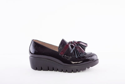 WONDERS - C-33174 SLIP-ON WEDGE SHOE - BLACK