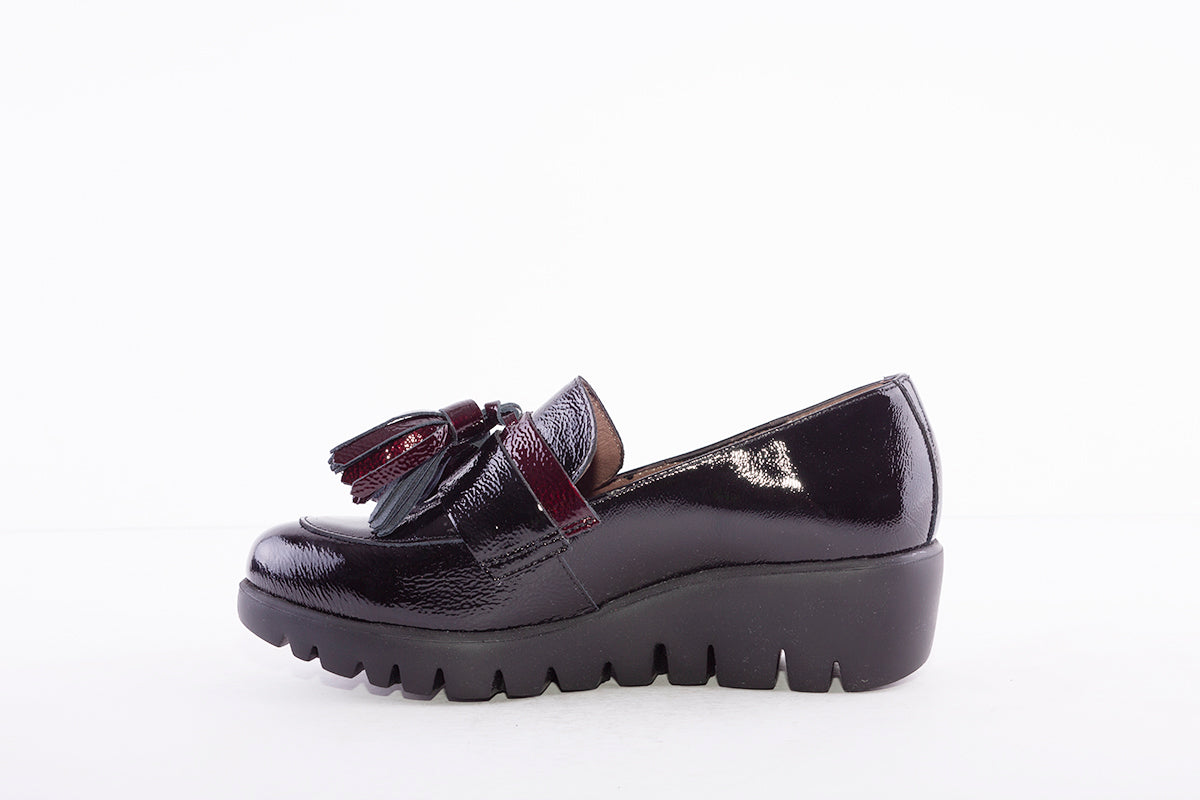WONDERS - C-33174 SLIP-ON WEDGE SHOE - BLACK