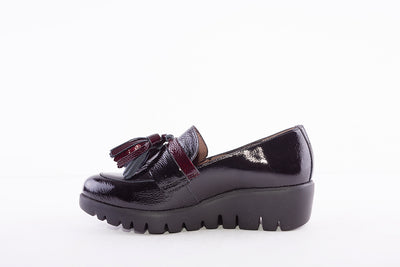 WONDERS - C-33174 SLIP-ON WEDGE SHOE - BLACK