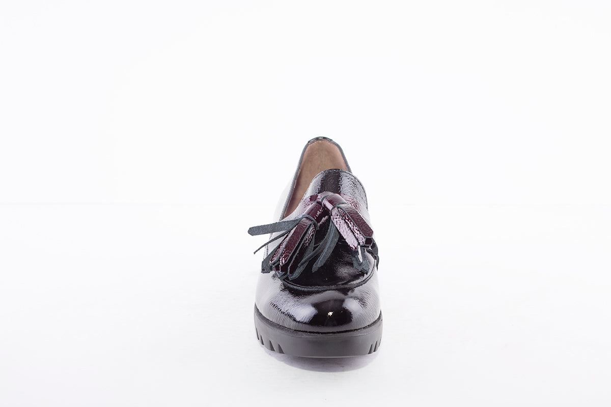 WONDERS - C-33174 SLIP-ON WEDGE SHOE - BLACK