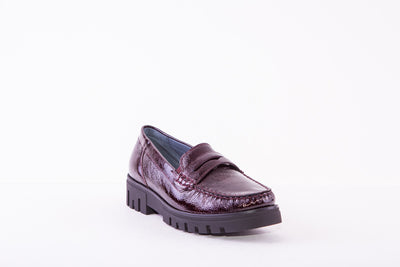 WALDLAUFER - 723502 143 SERENA-CHUNKY LOAFER - WINE PATENT