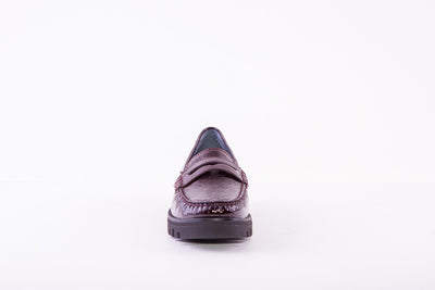 WALDLAUFER - 723502 143 SERENA-CHUNKY LOAFER - WINE PATENT