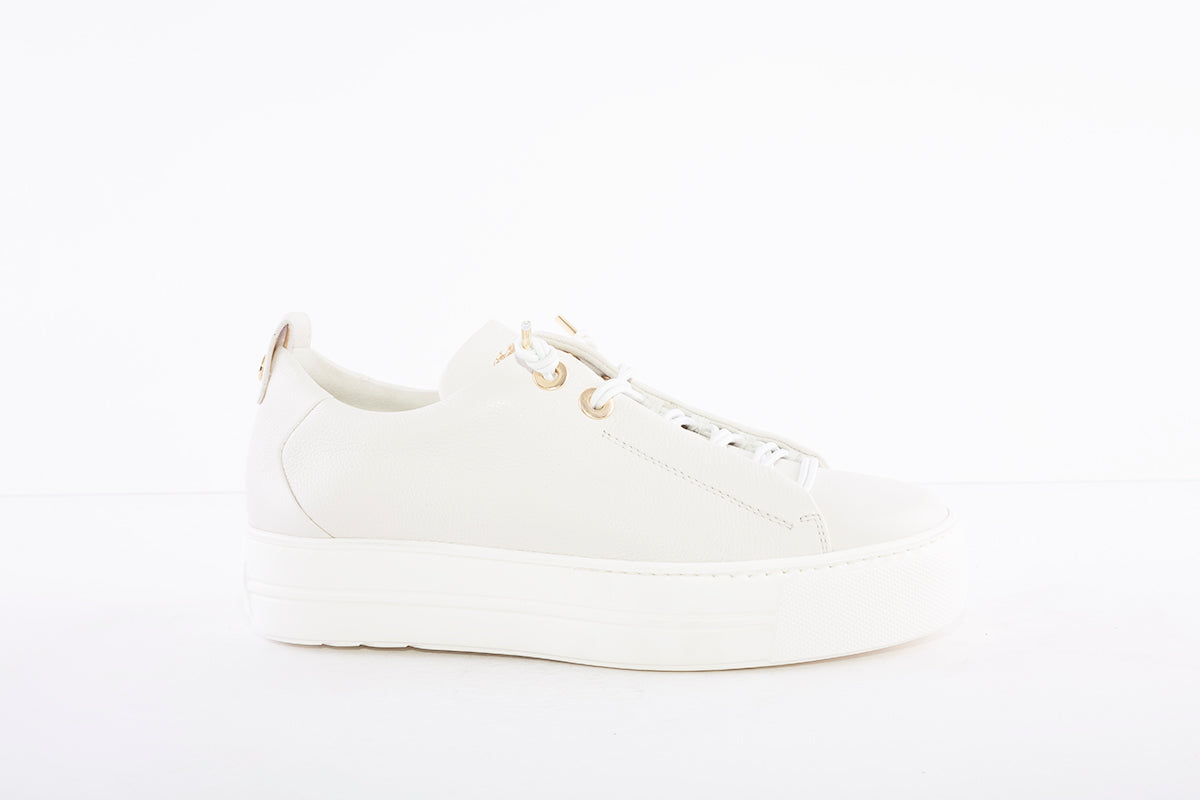 PAUL GREEN - 5017-061 LACED WEDGE FASHION SHOE - CREAM