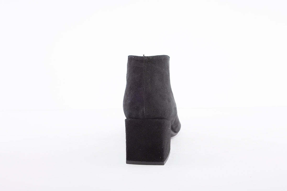 WONDERS - I-7803 MEDIUM HEEL ANKLE BOOT - BLACK SUEDE