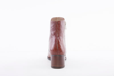 WONDERS - G-5104 LOW HEEL ANKLE BOOT - BROWN LEATHER