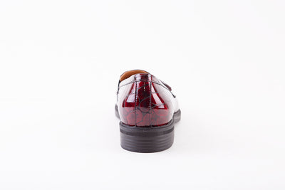 BIOECO - 6146 FLAT LOAFER - BURGUNDY CROC PATENT