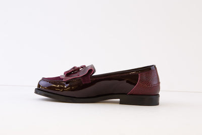 DIEGO BELLINI - 651C FLAT FASHION LOAFER  - WINE PATENT LEATHER