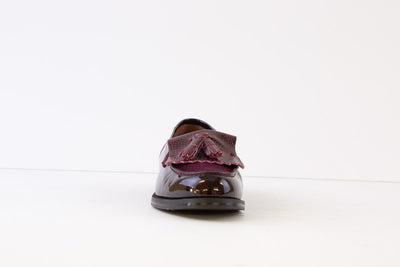 DIEGO BELLINI - 651C FLAT FASHION LOAFER  - WINE PATENT LEATHER