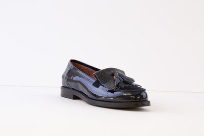 DIEGO BELLINI - 651C FLAT FASHION LAOFER - NAVY PATENT LEATHER