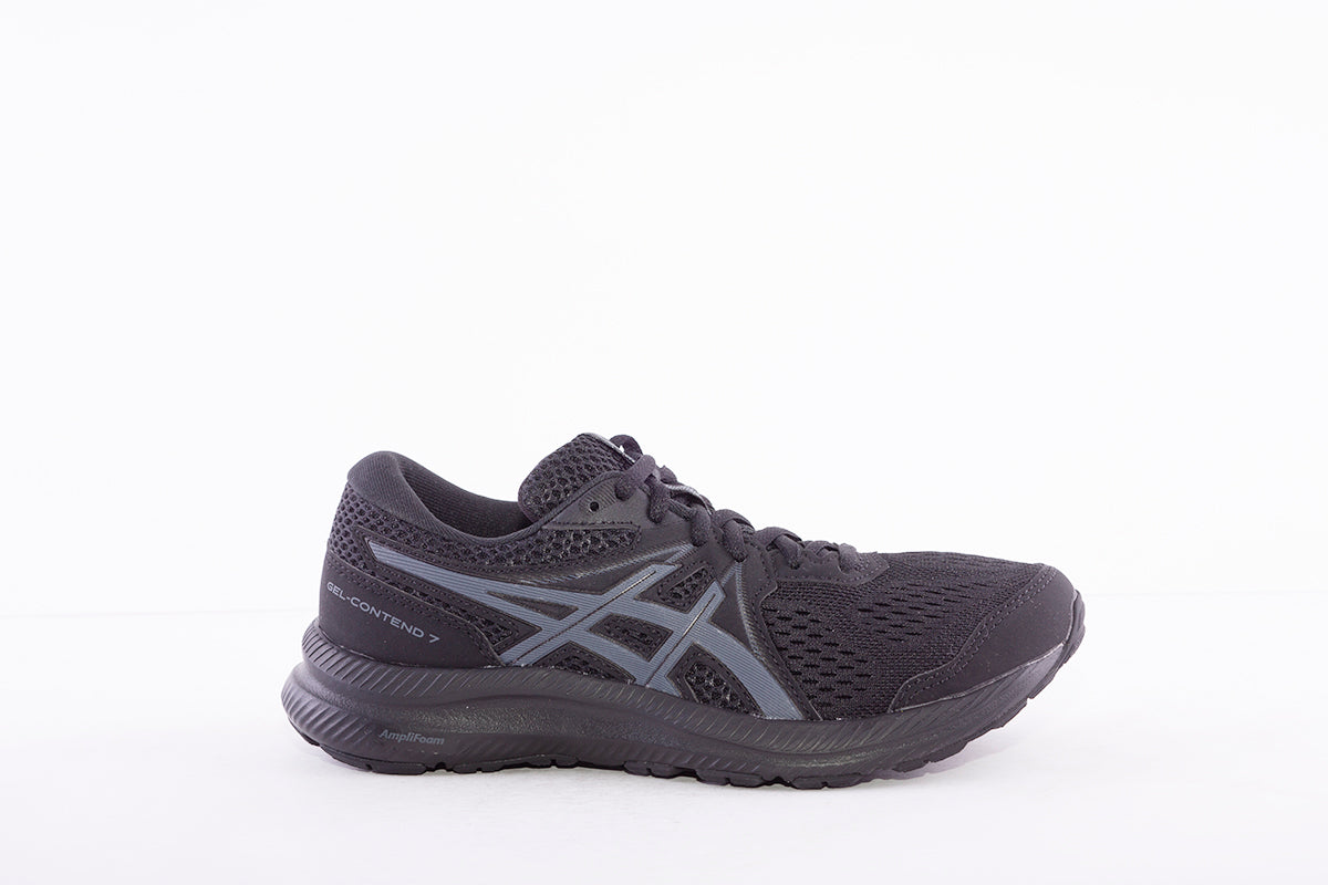 ASICS - GEL CONTEND 7 LACE UP RUNNING TRAINER - BLACK/GREY