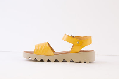 VALERIAS - 9108 FLAT BUCKLE SANDAL - YELLOW