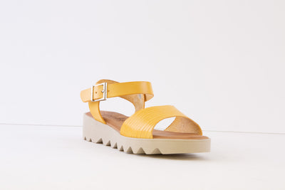 VALERIAS - 9108 FLAT BUCKLE SANDAL - YELLOW
