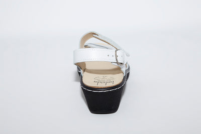 BELVIDA - WEDGE VELCRO COMFORT SANDAL - WHITE LEATHER