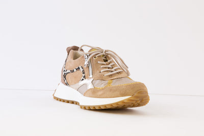 WALDLAUFER - 797002 700 H-PINKY -ZIP/LACE SHOE - BEIGE/GOLD