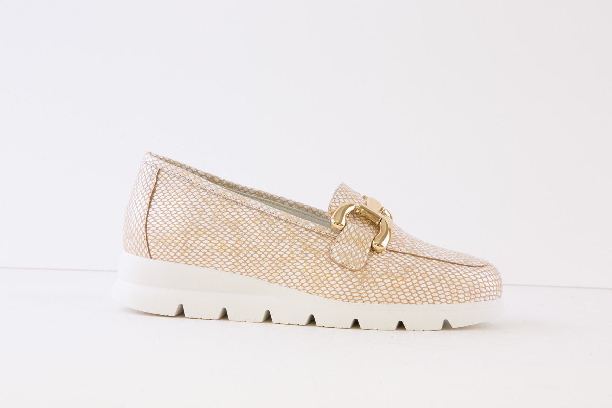 VALERIAS - 9045 SLIP-ON FASHION SHOE - GOLD PRINT