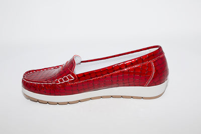 IMAC - FLAT LOAFER - RED CROC PATENT