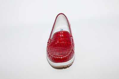IMAC - FLAT LOAFER - RED CROC PATENT