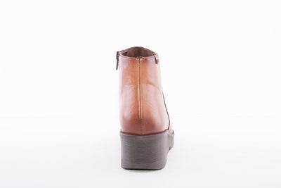 PEPE MENARGUES- 20824 MEDIUM WEDGE ANKLE BOOT - TAN LEATHER