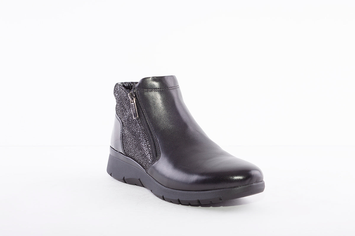 DUBARRY - JAY TWIN ZIP ANKLE BOOT - BLACK LEATHER