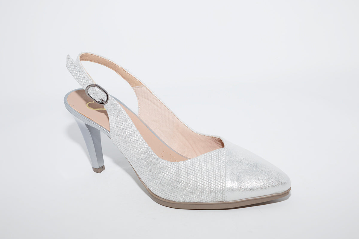 DESIREE - SARA6 SLING-BACK SHOE - SILVER
