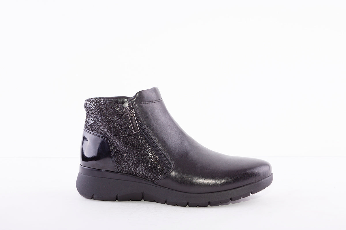 DUBARRY - JAY TWIN ZIP ANKLE BOOT - BLACK LEATHER
