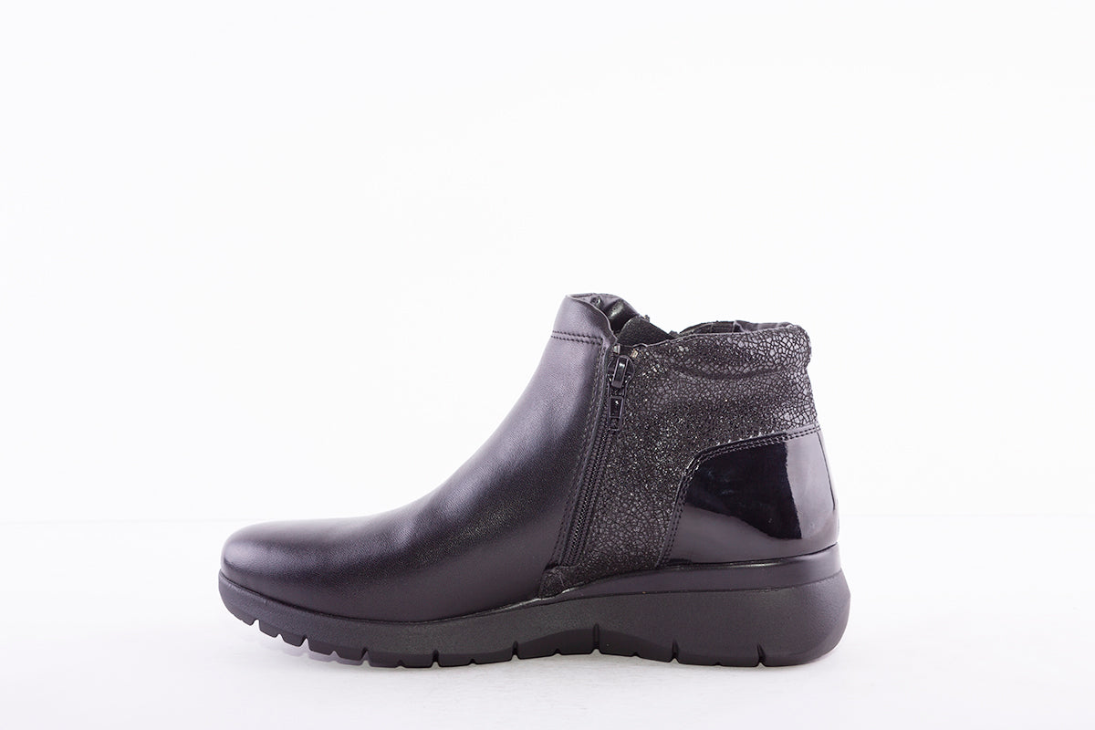 DUBARRY - JAY TWIN ZIP ANKLE BOOT - BLACK LEATHER