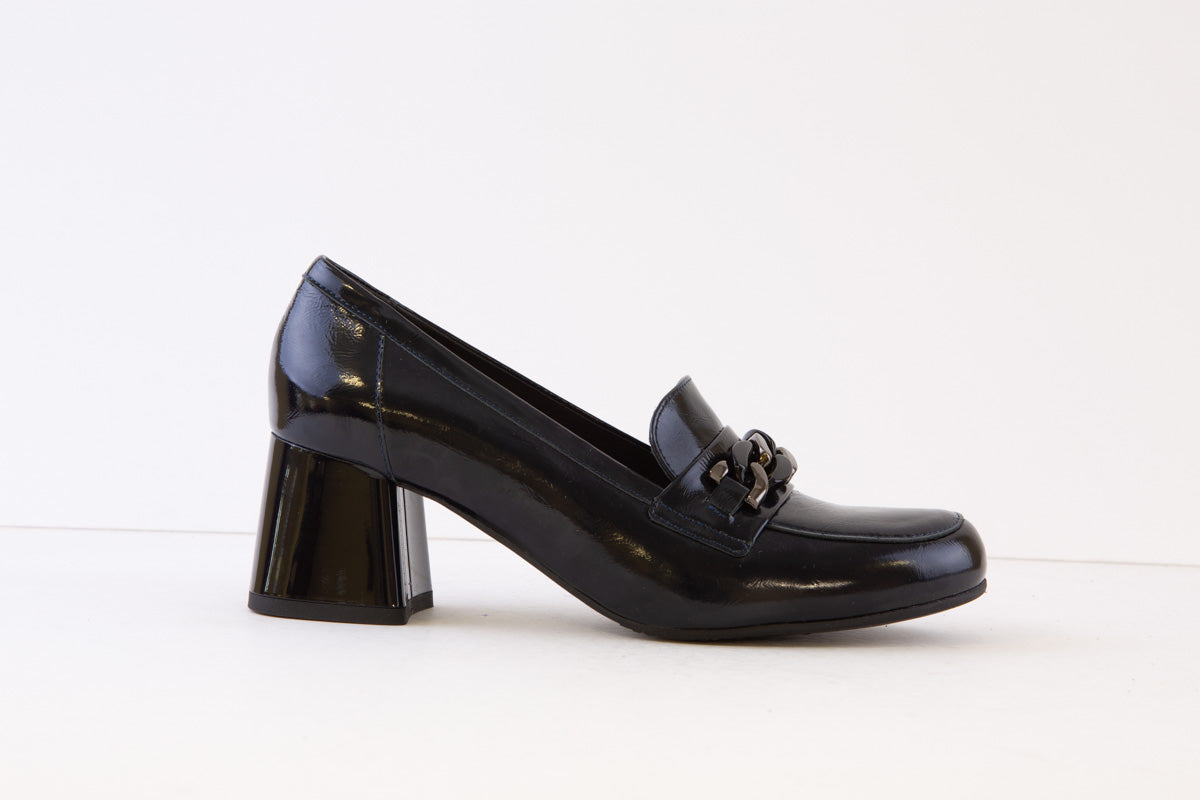 BIOECO - 6407 MEDIUM BLOCK HEEL LOAFER - NAVY
