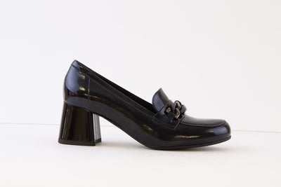 BIOECO - 6407 MEDIUM BLOCK HEEL LOAFER - NAVY
