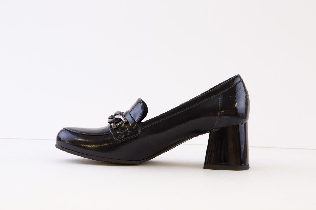 BIOECO - 6407 MEDIUM BLOCK HEEL LOAFER - NAVY