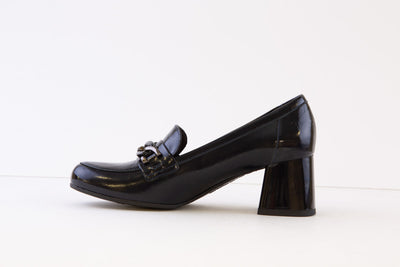 BIOECO - 6407 MEDIUM BLOCK HEEL LOAFER - NAVY