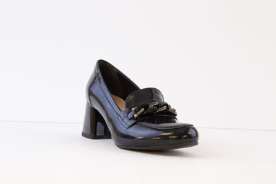 BIOECO - 6407 MEDIUM BLOCK HEEL LOAFER - NAVY