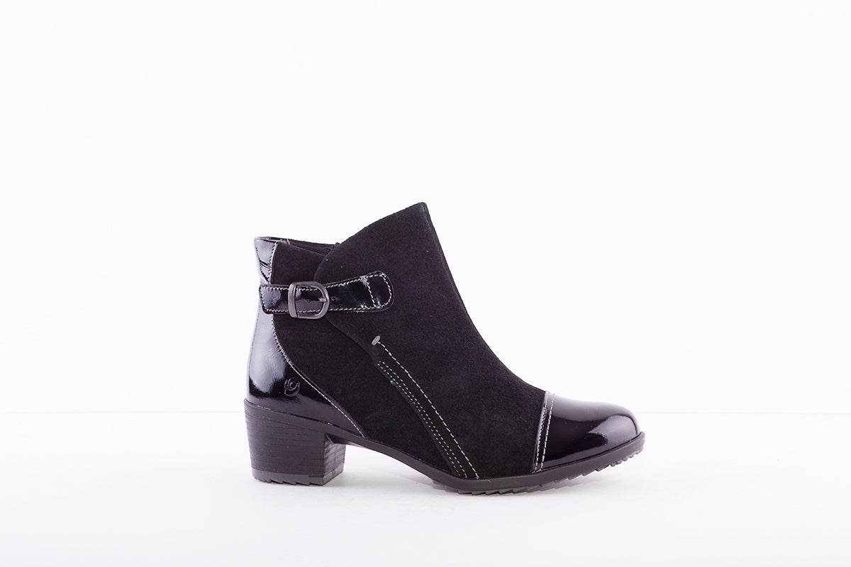 SUAVE - 6012 01 MEDIUM HEEL ANKLE BOOT - BLACK