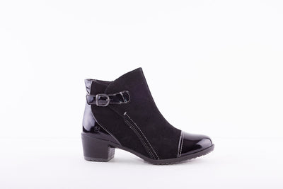 SUAVE - 6012 01 MEDIUM HEEL ANKLE BOOT - BLACK