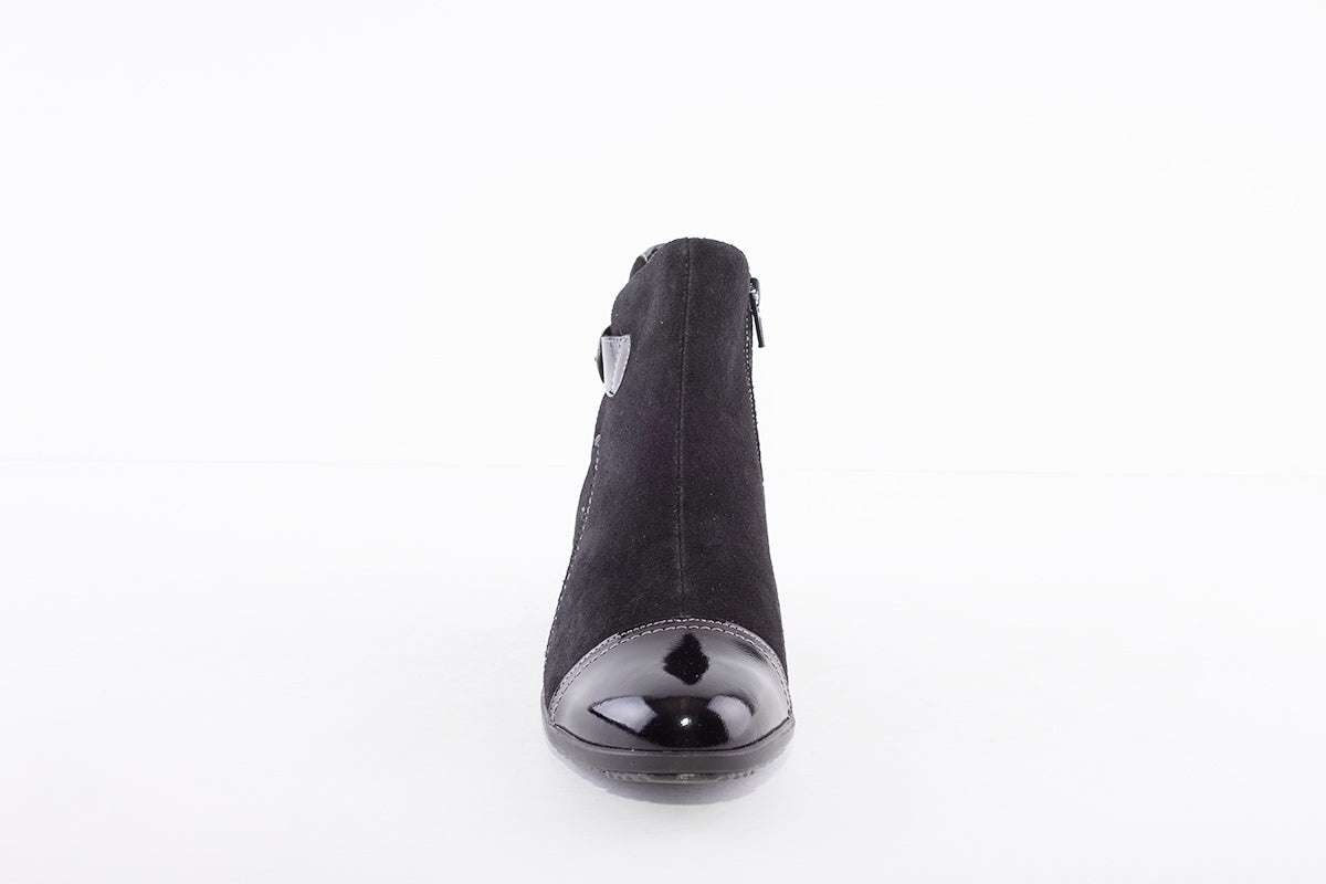 SUAVE - 6012 01 MEDIUM HEEL ANKLE BOOT - BLACK