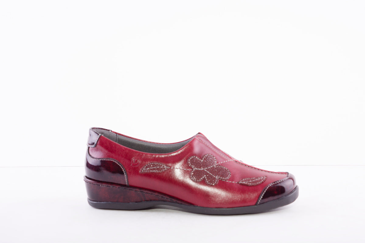 SUAVE - ANNUAL SLIP ON COMFORT SHOE - BURGANDY