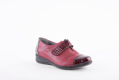 SUAVE - JOAN VELCRO COMFORT SHOE - BURGANDY