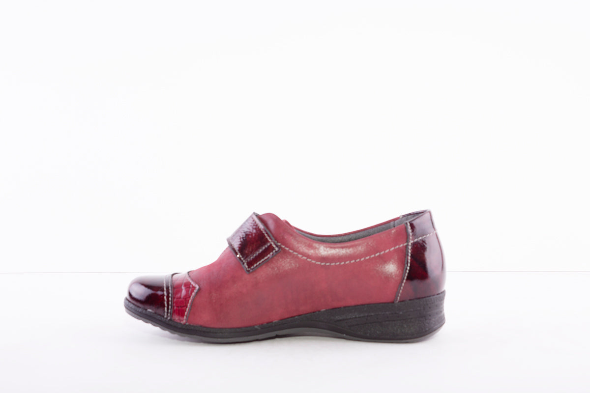 SUAVE - JOAN VELCRO COMFORT SHOE - BURGANDY