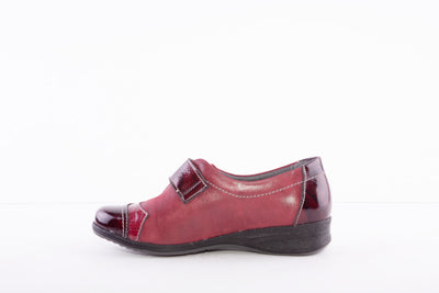 SUAVE - JOAN VELCRO COMFORT SHOE - BURGANDY