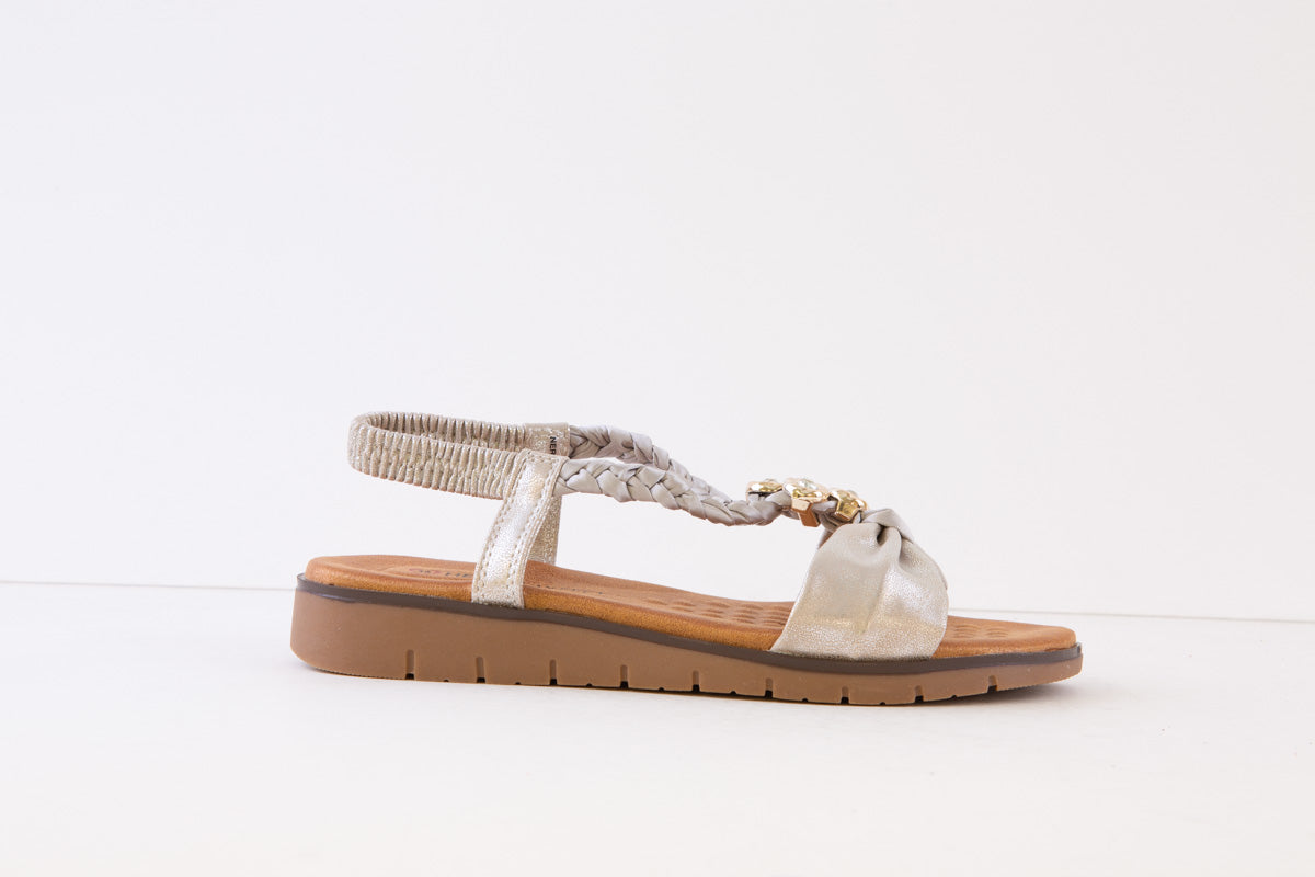 HEAVENLY FEET - NERINE FLAT FASHION SANDAL - SILVER