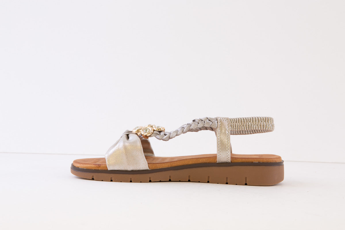 HEAVENLY FEET - NERINE FLAT FASHION SANDAL - SILVER