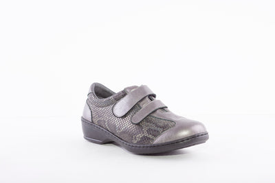 NOTTON - 2369 A VELCRO COMFORT SHOE - GREY